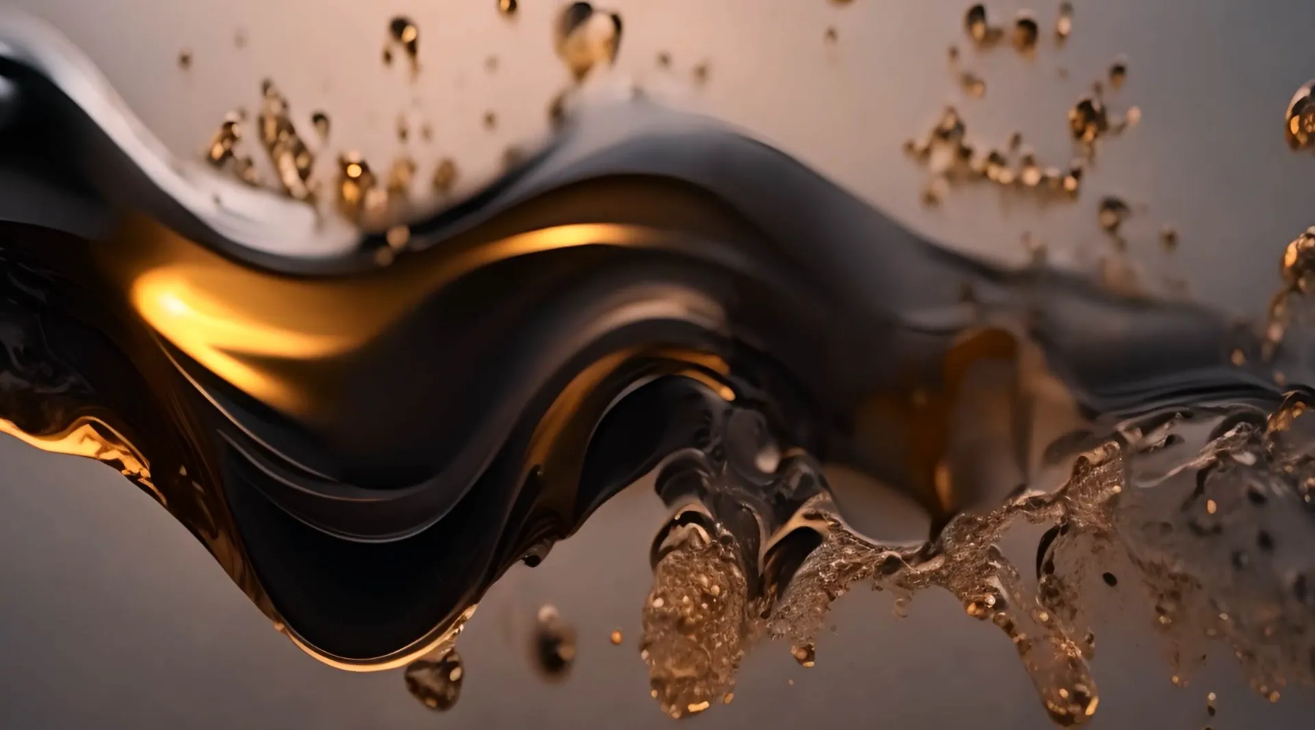 Luxurious Liquid Gold Flow Stock Video